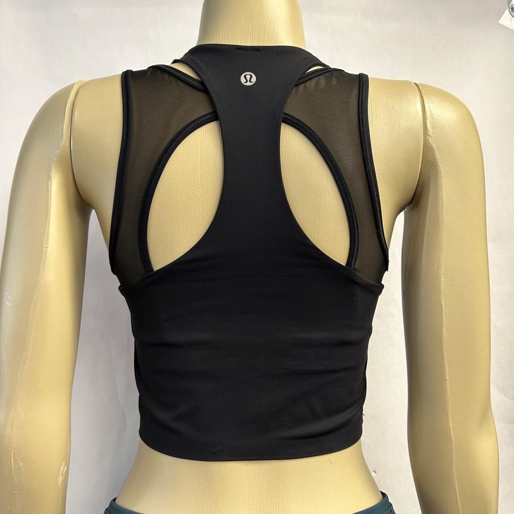 Black Lululemon cropped Built in bra Tank - Picture 2 of 4